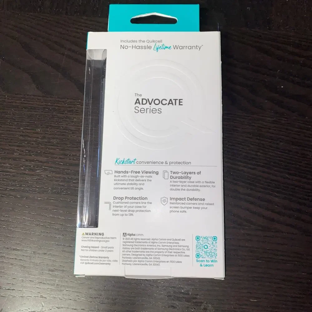 New Samsung Galaxy S21 FE/FE 5G ADVOCATE Dual-Layer Kickstand Case STEEL BLACK